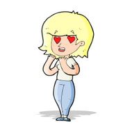 cartoon woman in love N119
