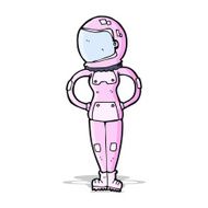 cartoon female astronaut N12