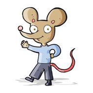 cartoon waving mouse N4