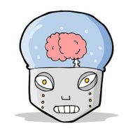 cartoon spooky robot head N5