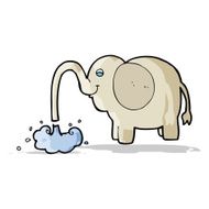 cartoon elephant squirting water N7