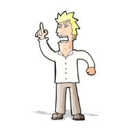 cartoon angry man making point N5