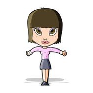 cartoon woman shrugging N26