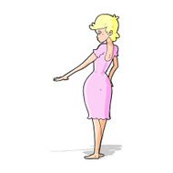 cartoon pretty woman looking at nails N4