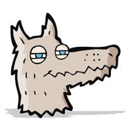 cartoon smug wolf face N3