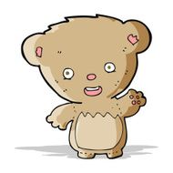 cartoon teddy bear waving N6