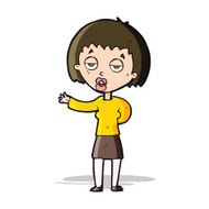 cartoon bored woman N17