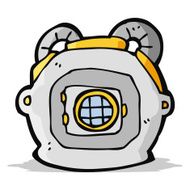 cartoon old deep sea diver helmet N4