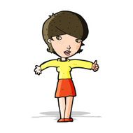 cartoon woman giving thumbs up symbol N25