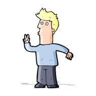 cartoon man signaling with hand N4