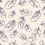 Pattern with feathers