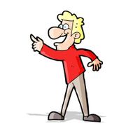 cartoon man pointing and laughing N19