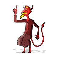 cartoon devil in shirt and tie N2