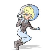 cartoon space woman N12