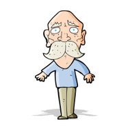 cartoon sad old man N9