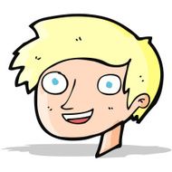 cartoon happy boy face N19