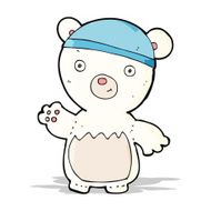 cartoon polar bear wearing hat N2