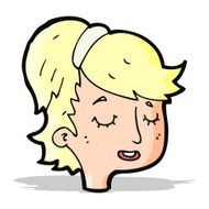 cartoon pretty female face N33