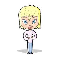 cartoon satisfied woman N4