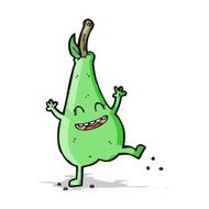 cartoon happy dancing pear N5