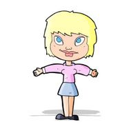 cartoon woman with open amrs N3