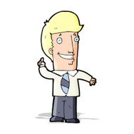 cartoon office man with idea N4