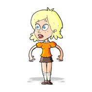 cartoon surprised woman N91