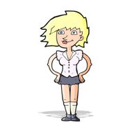 cartoon woman with hands on hips N82