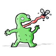 cartoon frog catching fly N7