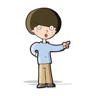 cartoon pointing boy N13