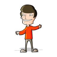 cartoon grinning man N40