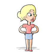 cartoon woman with hands on hips N85