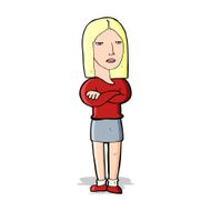 cartoon woman with folded arms N12