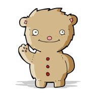 cartoon waving teddy bear N20