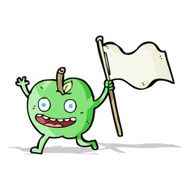 cartoon apple with flag N4