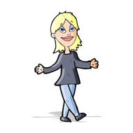 cartoon woman with no worries N13