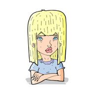 cartoon girl with folded arms N4