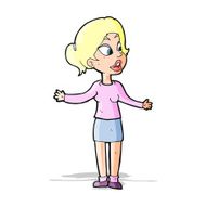 cartoon pretty woman explaining something N4