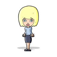 cartoon woman shrugging shoulders N187