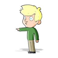 cartoon pointing boy N14