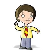 cartoon school boy answering question N19