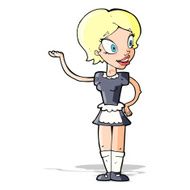 cartoon woman in maid costume N3