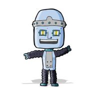 cartoon waving robot N9