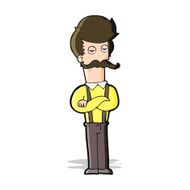 Cartoon Man With Mustache N49