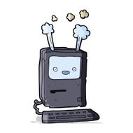 cartoon old computer N19