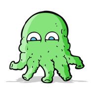 cartoon alien squid face N11