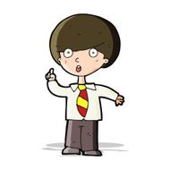 cartoon school boy answering question N20