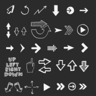 Hand draw doodle sketch arrows - pointers cursors