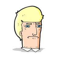 cartoon man narrowing eyes N17