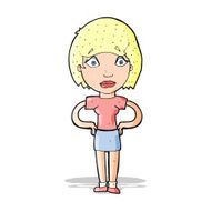 cartoon worried woman N30